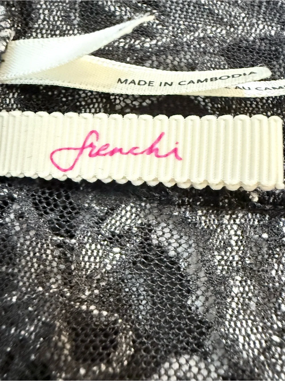 Frenchi Lace Floral Open Front Cardigan Black White Size XS